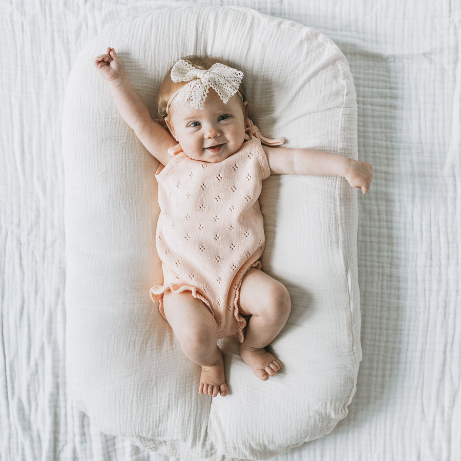 KAYS + KINS Pointelle Knit Romper