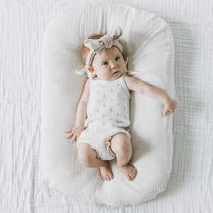 KAYS + KINS Pointelle Knit Romper