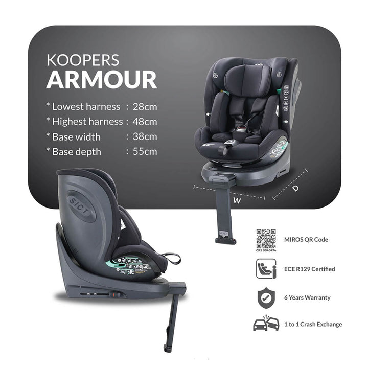 Koopers Armour Carseat - Matt Black