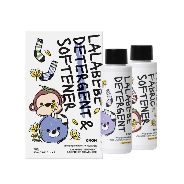 K-Mom Lalabebe Detergent & Softener - Travel Set (2x90ml) (Magnolia)