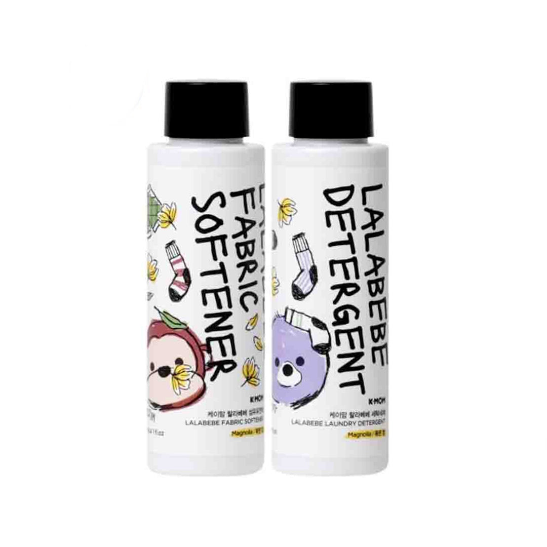 K-Mom Lalabebe Detergent & Softener - Travel Set (2x90ml) (Magnolia)