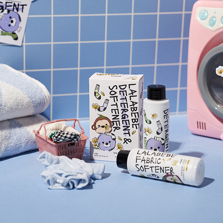 K-Mom Lalabebe Detergent & Softener - Travel Set (2x90ml) (Magnolia)