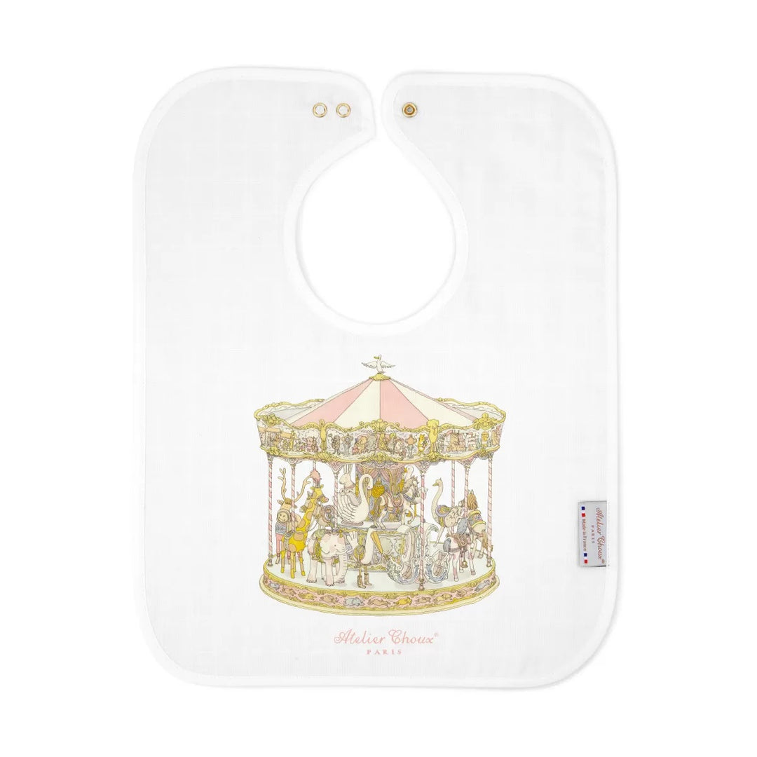 Atelier Large Bib - Carousel Pink