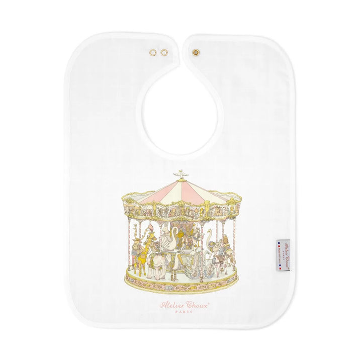 Atelier Large Bib - Carousel Pink