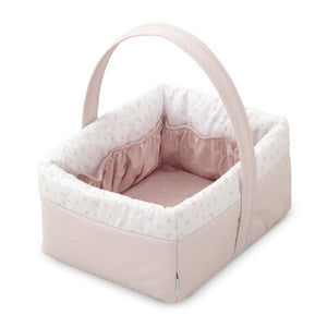 Cambrass Layette Basket 22.5x29x29cm Fresco Pink - dusty pink basket with pink ruffle lining