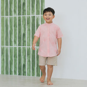 Heritage Series - Boys Shirt in Pink Lilies