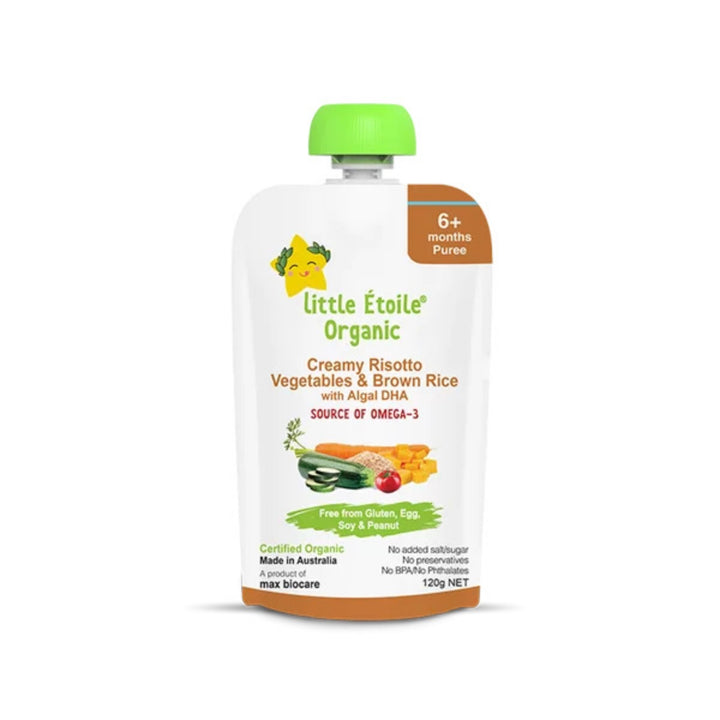 Little Étoile Organic Baby Food Creamy Risotto, Vege & Brown Rice With DHA