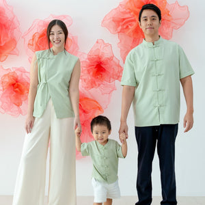 Heritage Series - Boys Mandarin Shirt in Jade