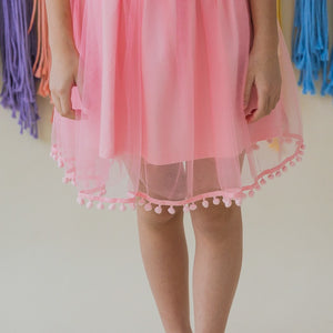 Lion Dance Series - Girls Jersey Dress with Pink Tulle