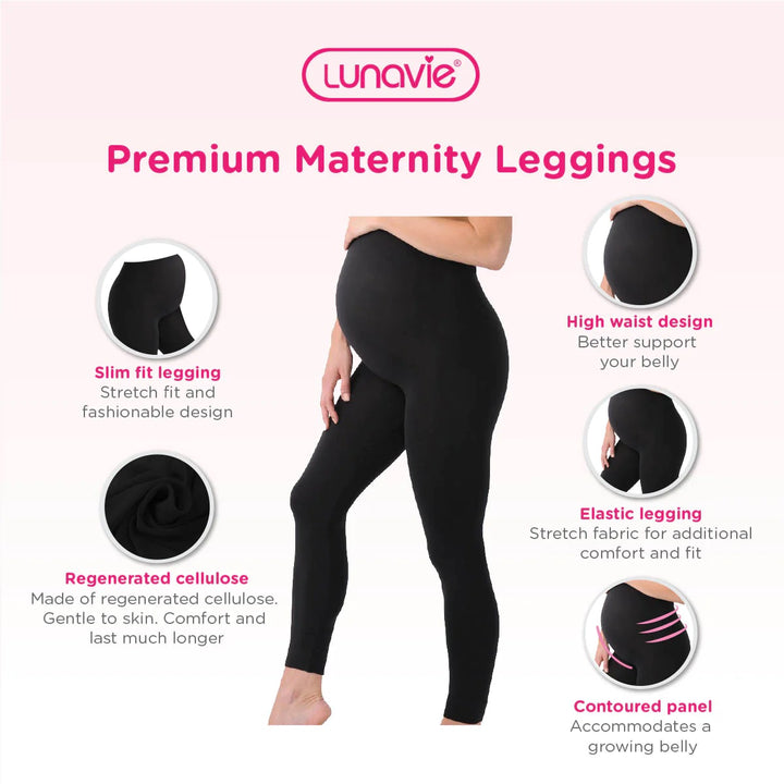 Lunavie Maternity Support Leggings Black