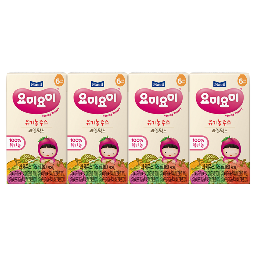 Maeil Yommy Yommy Organic Juice 125ml x 4