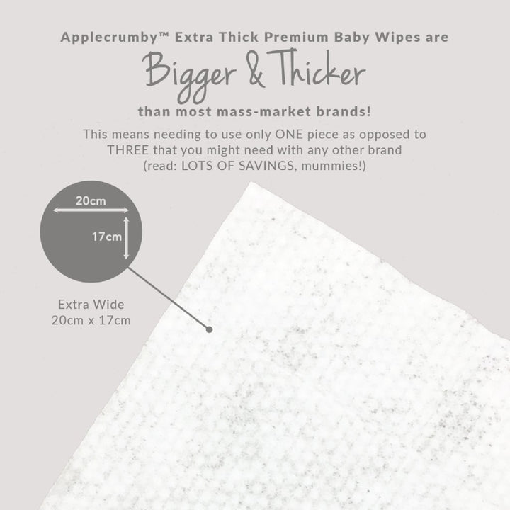 Applecrumby® Premium Extra Thick Baby Wipes (80's x 2 packs)