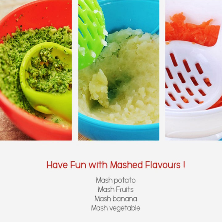 Nuby Garden Fresh - Mash N Feed Bowl with Lid Spoon & Food Masher (4m+)