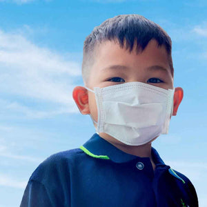 Child wearing a Suzuran AirSpace 3-ply face mask