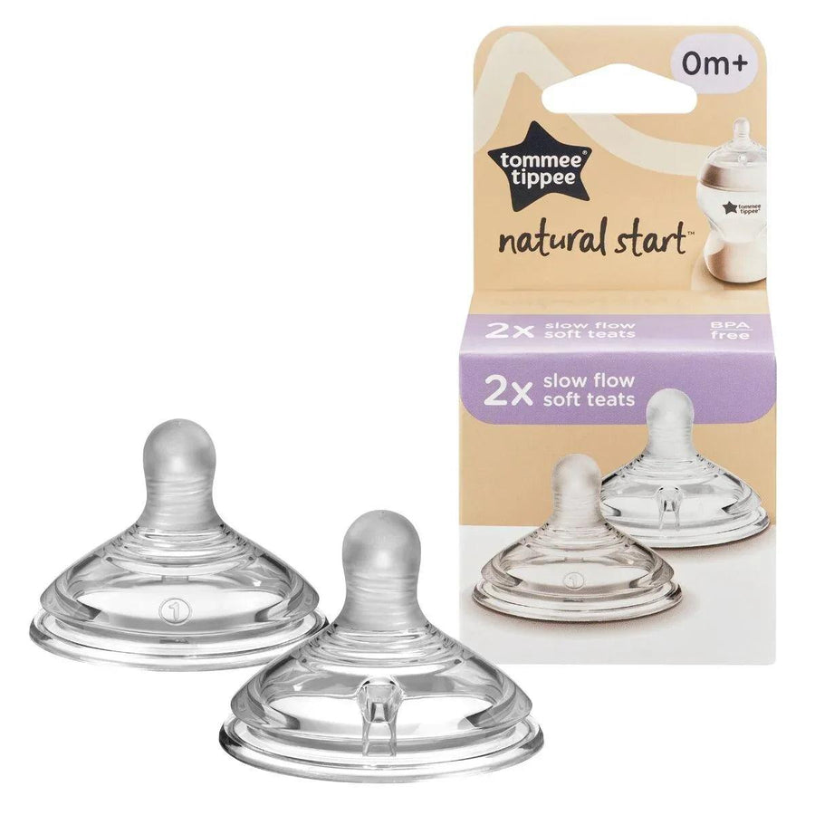 Tommee Tippee Natural Start 2x slow flow soft teats, 0m+, retail pack