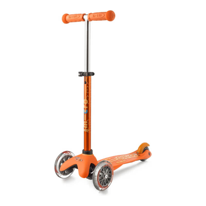 Micro Mini Deluxe three-wheel scooter in orange