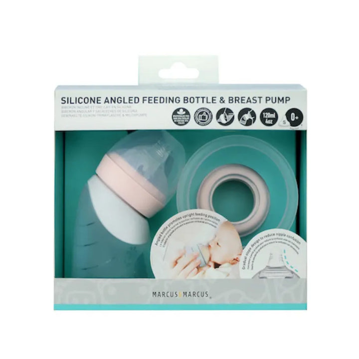 Marcus & Marcus Silicone Angled Feeding Bottle & Breast Pump