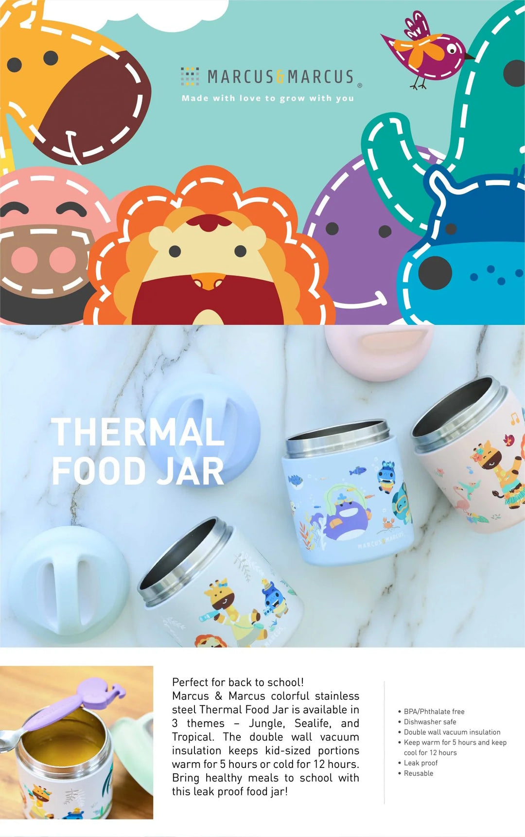 Marcus & Marcus Thermal Food Jar 300ml / 10 oz