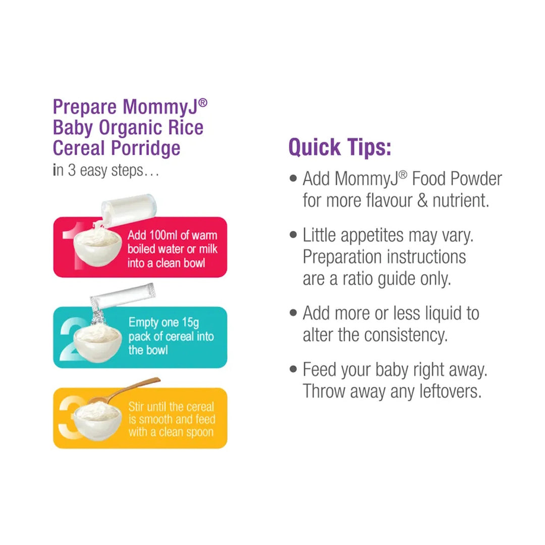 Mommy J Baby Organic Japonica Rice Cereal (New Iron Fortified Formula)