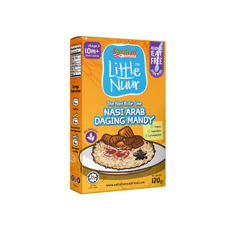 Little Nuur The Nasi Butir One Nasi Arab Daging Mandy 120g, 10m+