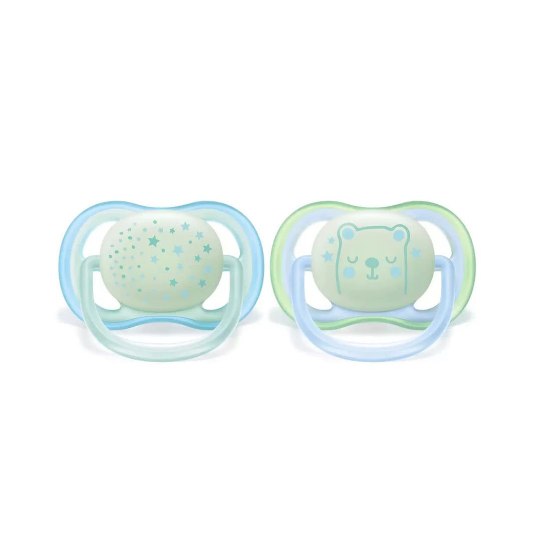 Philips Avent Soother Air Night Time Boy (0-6M) Twin Pack