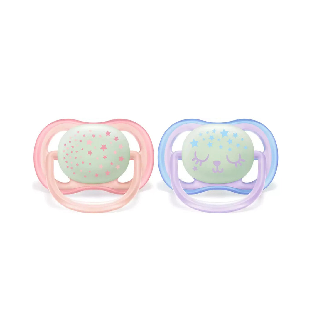 Philips Avent Soother Air Night Time Girl (0-6M) Twin Pack