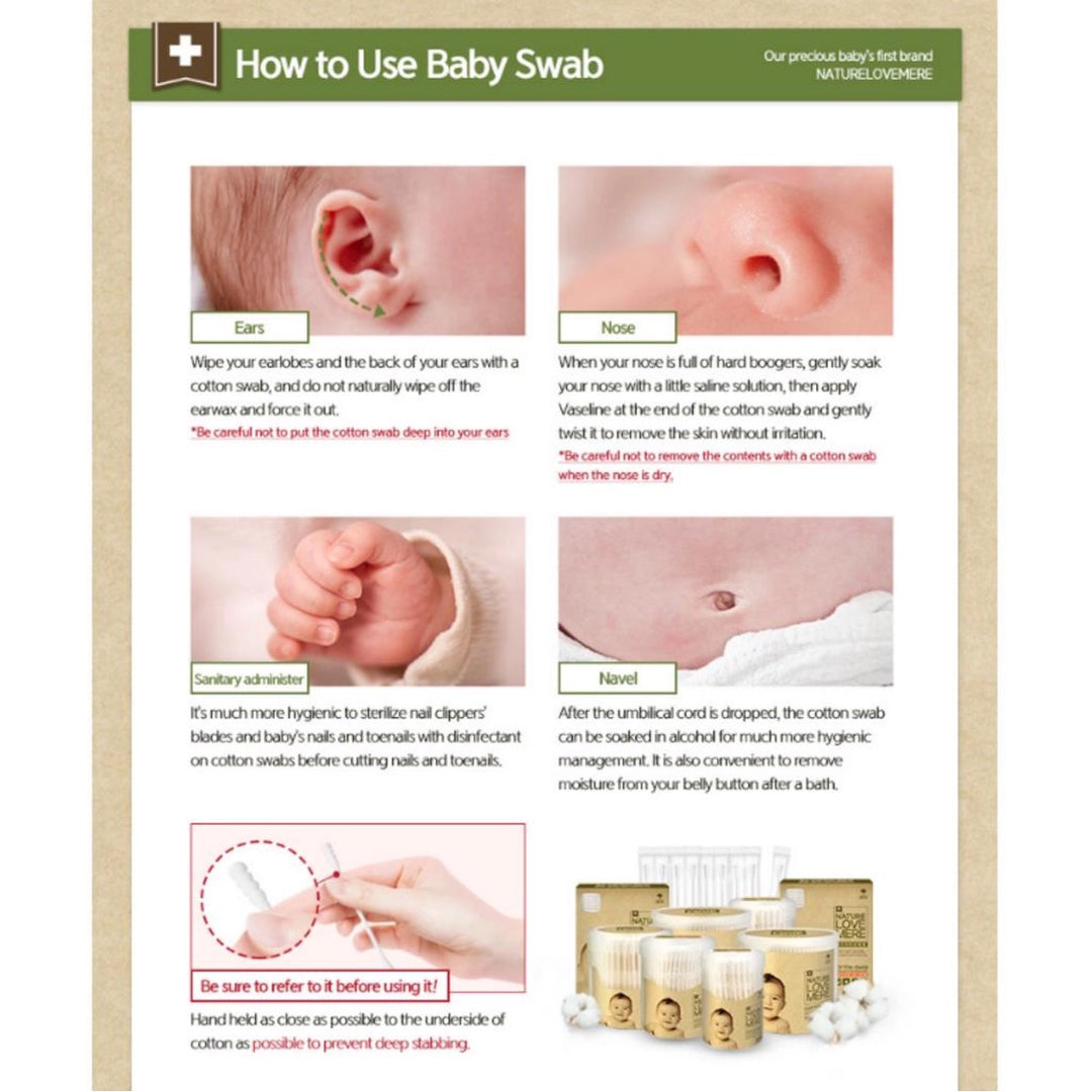 Nature Love Mere Cotton Swab For Infant 100pcs