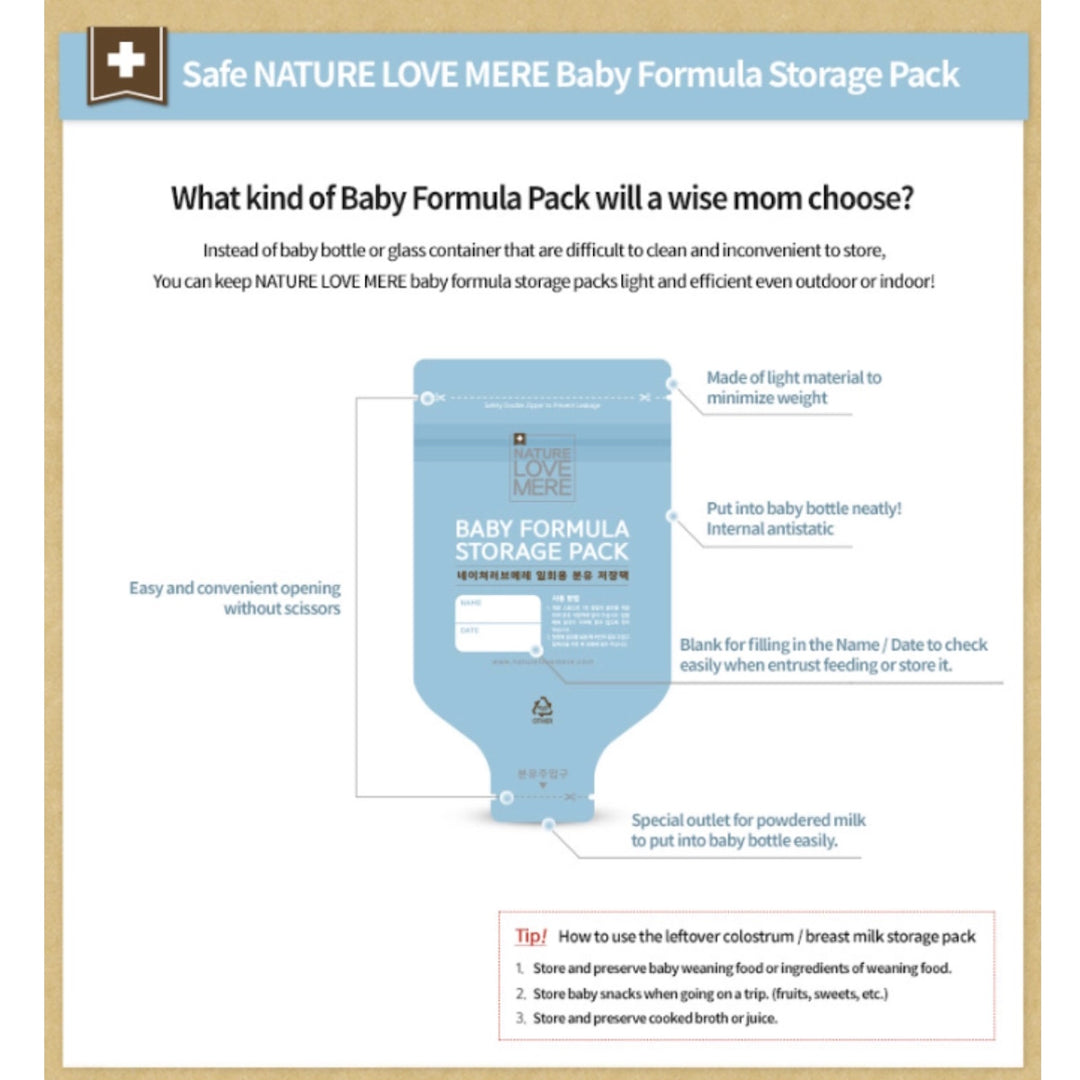 Nature Love Mere Baby Formula Storage Pack 320ml 30pcs