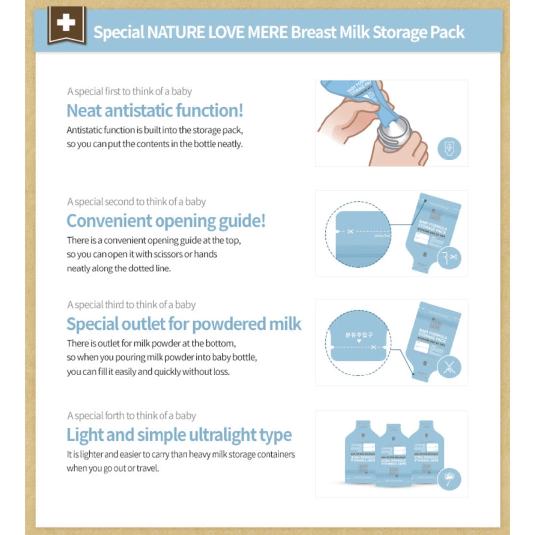 Nature Love Mere Baby Formula Storage Pack 320ml 30pcs