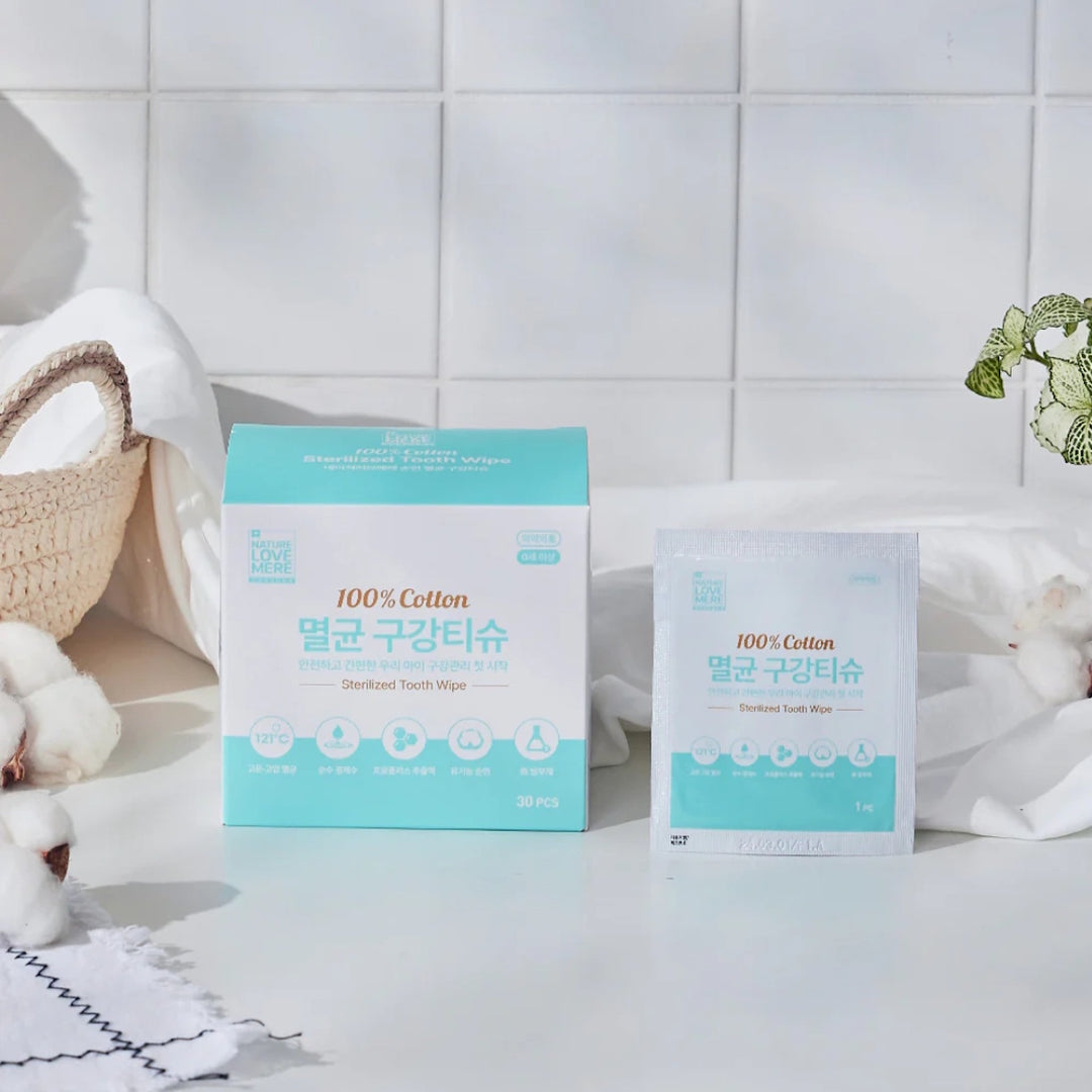 Nature Love Mere Sterilized Tooth Wipe 30pcs (Cotton Fabric)