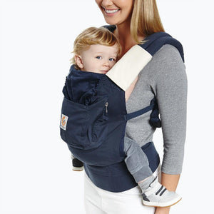 Ergobaby Teething Pads fitted to the shoulder straps of a carrier