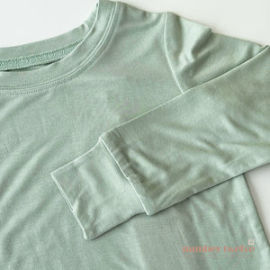 Number Twelve Bamboo Pyjamas Pistachio, stay-put button detail