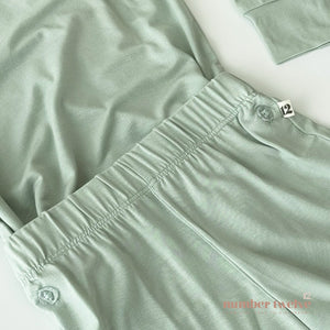 Number Twelve Bamboo Pyjamas Pistachio, cuff detail