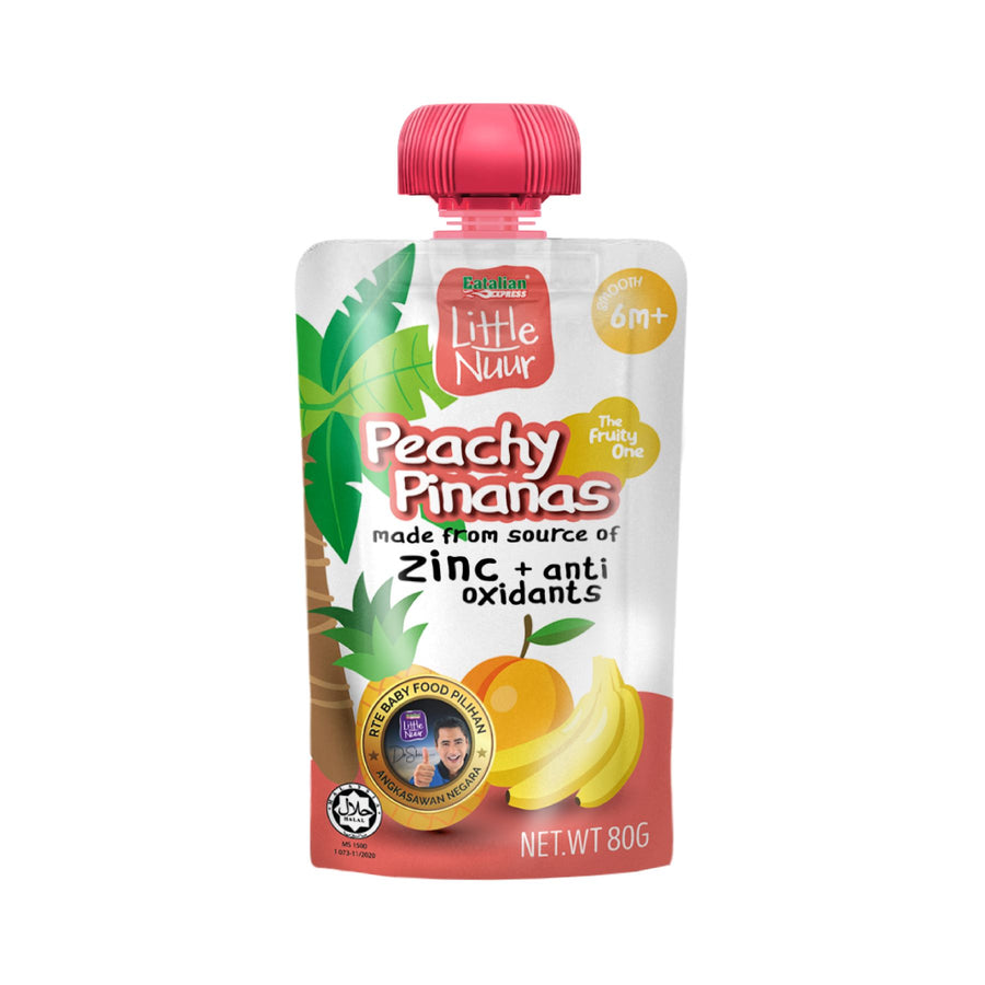 Little Nuur The Fruity One Peachy Pinanas 80g pouch, 6m+