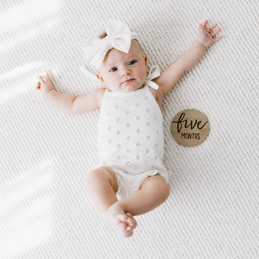 KAYS + KINS Pointelle Knit Romper