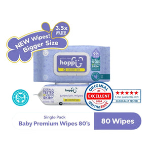 Hoppi Premium Wipes (80 wipes)