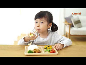 Combi Baby Education Wood Chopsticks - video