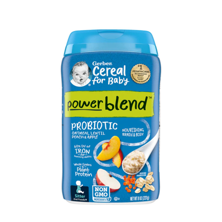 Gerber Probiotic Oatmeal, Lentil, Peach & Apples 227g