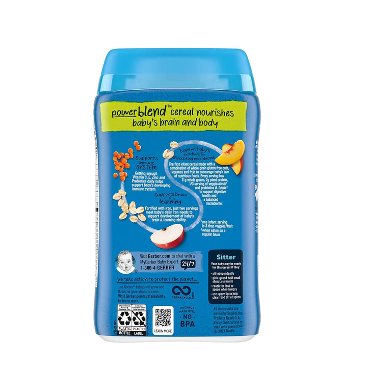 Gerber Probiotic Oatmeal, Lentil, Peach & Apples 227g