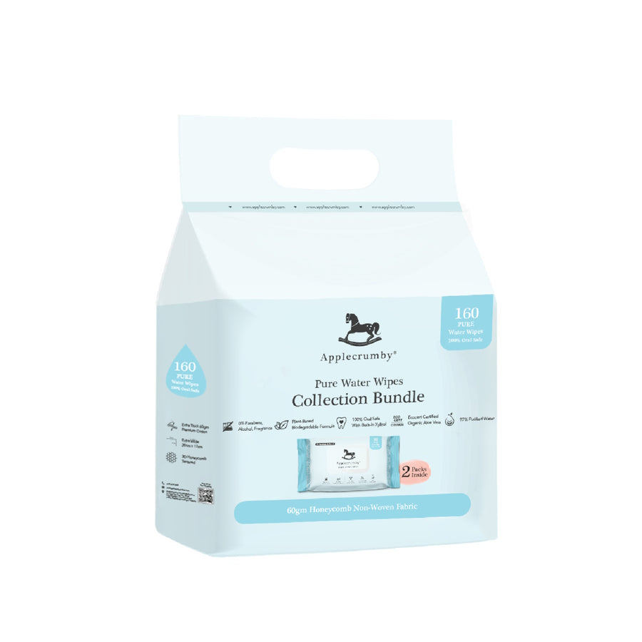 Applecrumby® Premium Pure Water Wipes (80's x 2 packs)