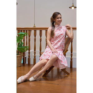 Maison Q Straits Tale Women's High-Low Cheongsam worn by a model