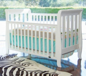BABYHOOD CLASSIC SLEIGH COT (WHITE) + BABYHOOD MY FIRST INNERSPRING MATTRESS WITH VENTS