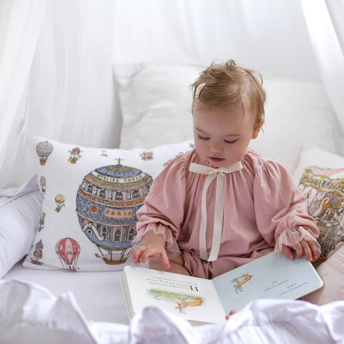 Atelier Satin Cushion - Carousel Blue