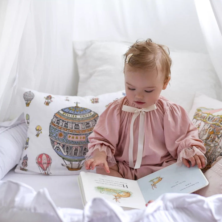 Atelier Satin Cushion - Carousel Blue