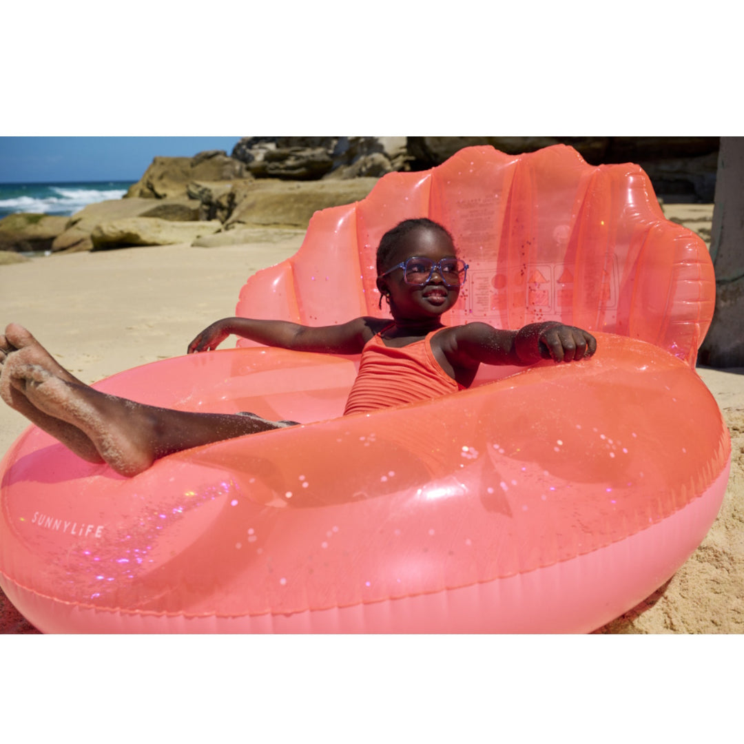 Sunnylife Luxe Pool Ring Shell Neon Coral