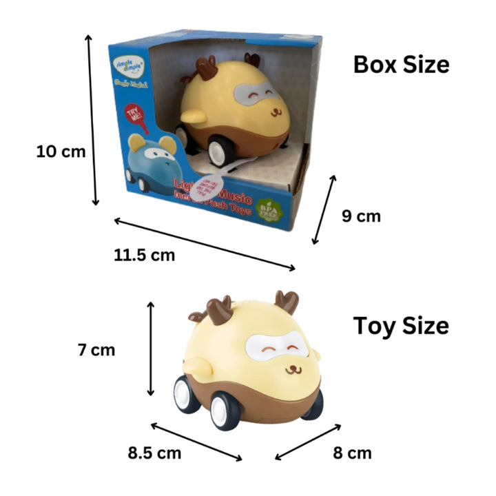 Simple Dimple Light & Music Inertia Toy (Bear/Moose/Mouse)