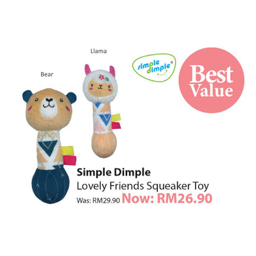 Simple Dimple Lovely Friends Squeaker Toy - Happikiddo.com