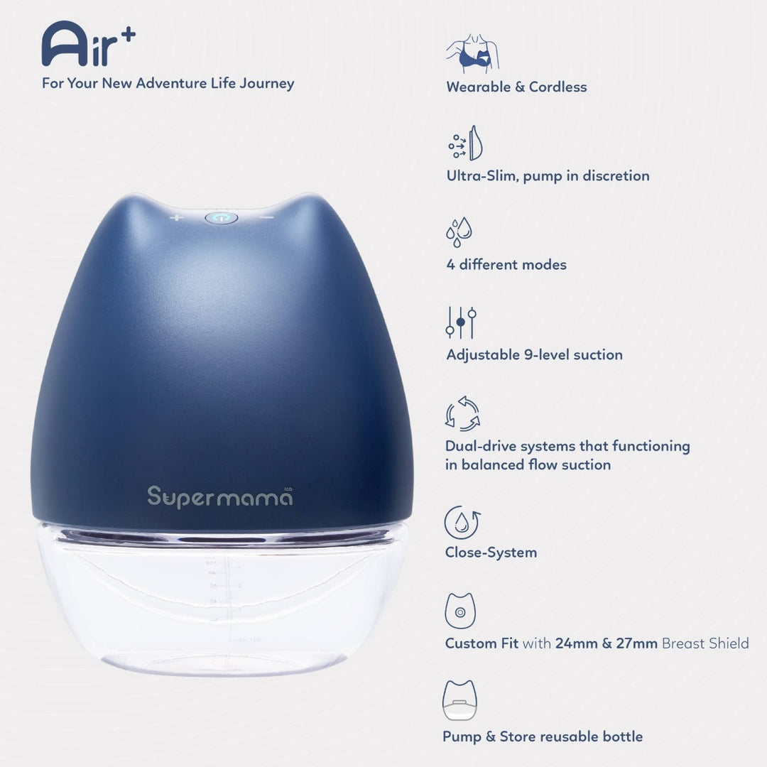Supermama Air Plus Wearable Electric Breastpump With Remote (Single)