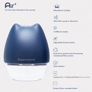 Supermama Air Plus Wearable Electric Breastpump With Remote (Double)