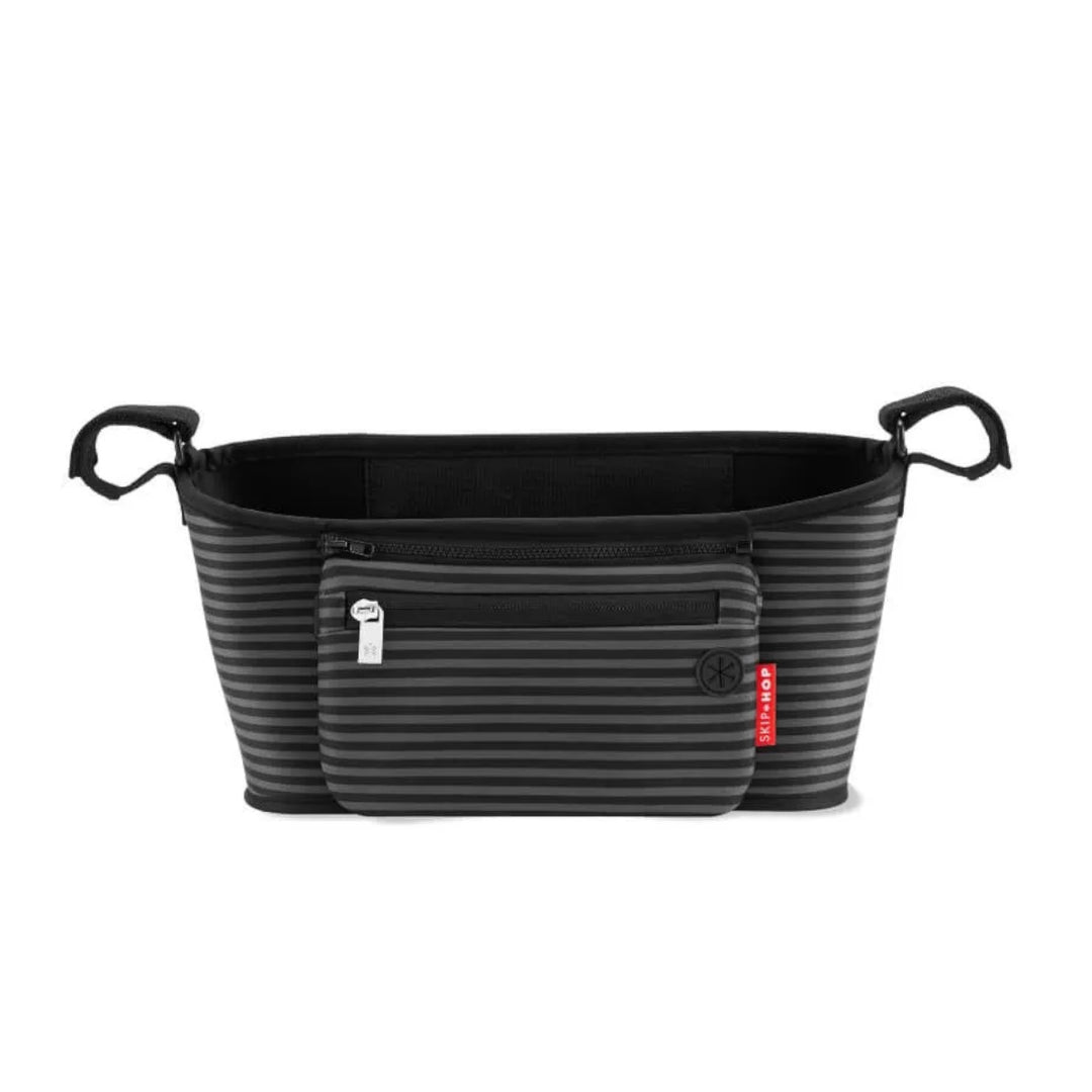 Skip Hop Grab & Go Stroller Organiser - Black & Grey Stripe